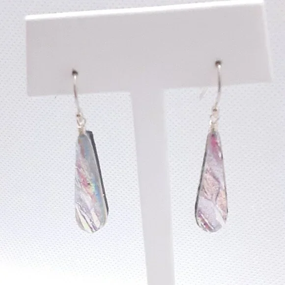 CLOSET SALE!!    New Multicolored Dichroic Glass Earrings - Picture 10 of 16